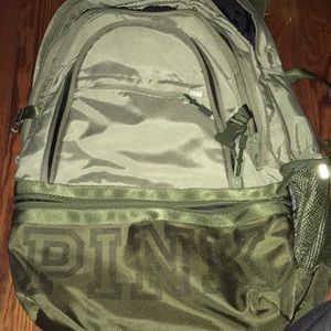 PINK olive green book bag